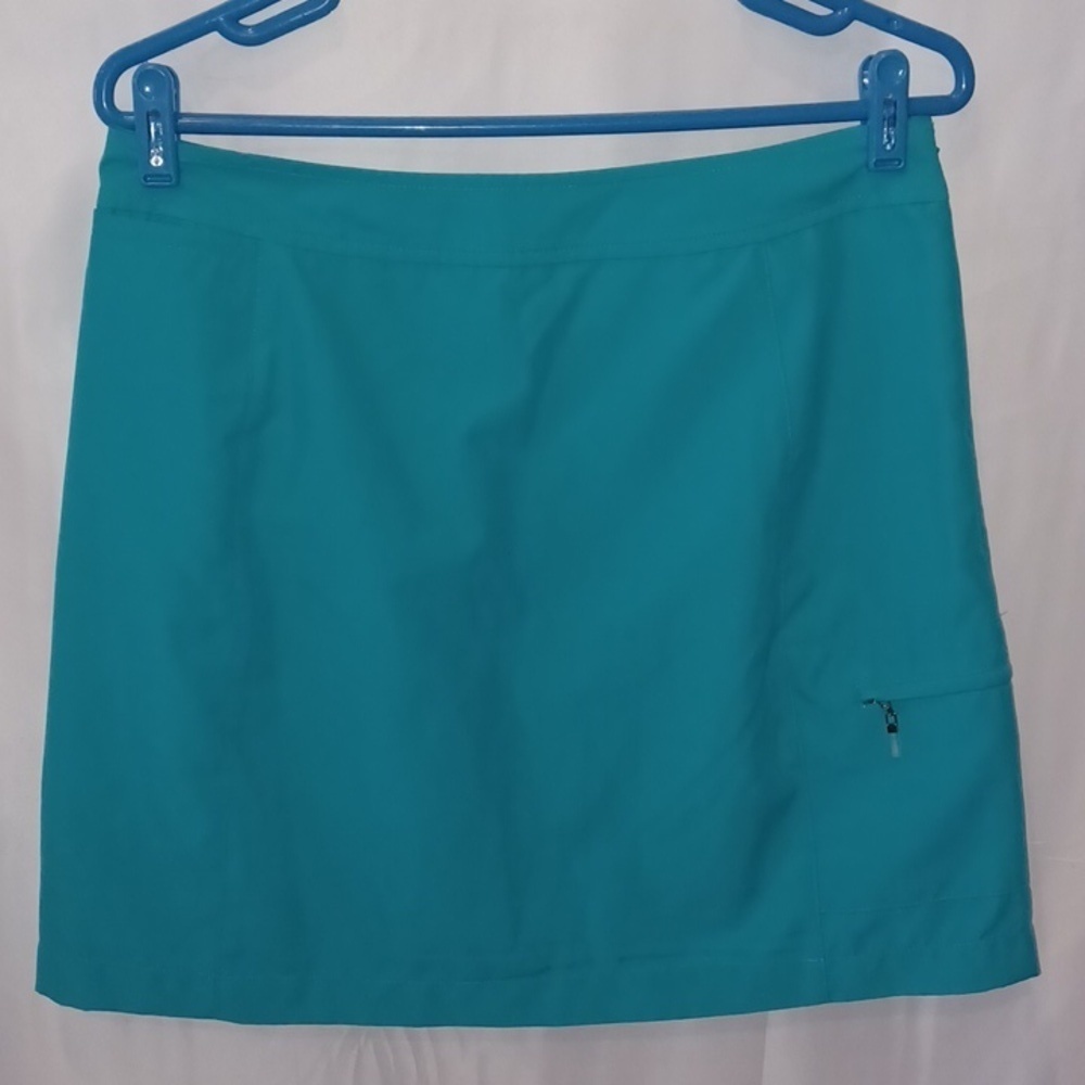 Izod Golf Skirt/skort, turquoise, side zip, front & side pockets